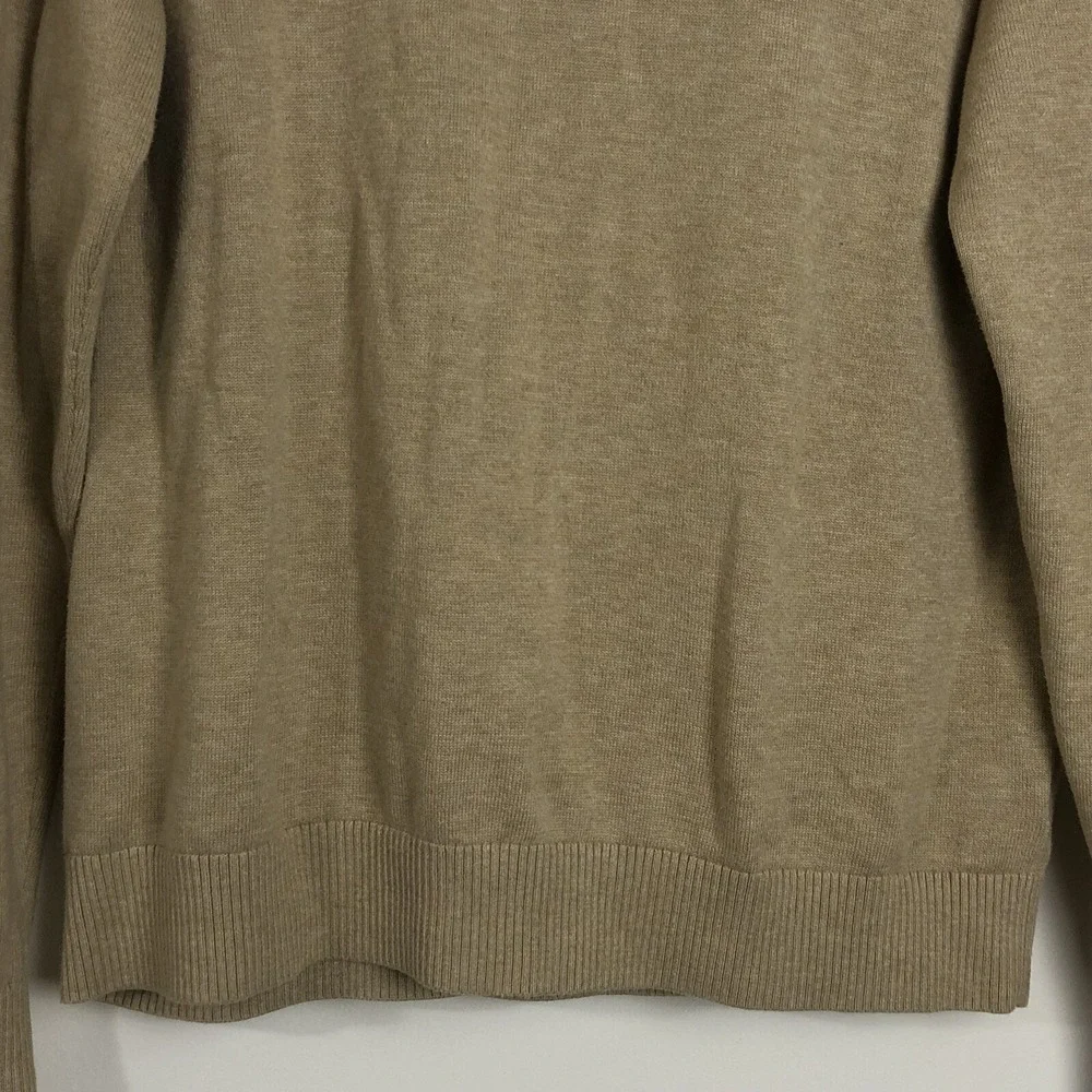 Vineyard Vines Shep & Ian 1/4 Zip Lightweight Cotton Whale Beige Sweater Medium